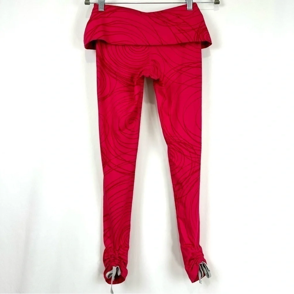 Desigual Women's Sz XS Pink Active Monochromatic Leggings With Outlined Circles